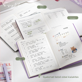 Notesz Four Seasons: hordozható zsebpláner a 2026-os évre, minimalist stílus, Dowling papír, 65 g, 100–200 oldal, kötés ragasztással és cérnával