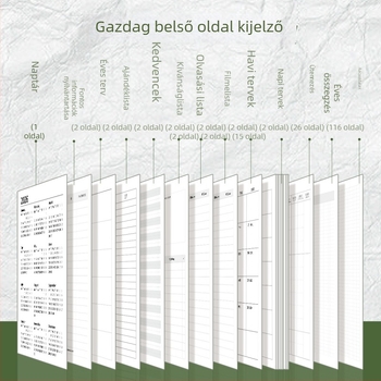 Notesz Four Seasons: hordozható zsebpláner a 2026-os évre, minimalist stílus, Dowling papír, 65 g, 100–200 oldal, kötés ragasztással és cérnával