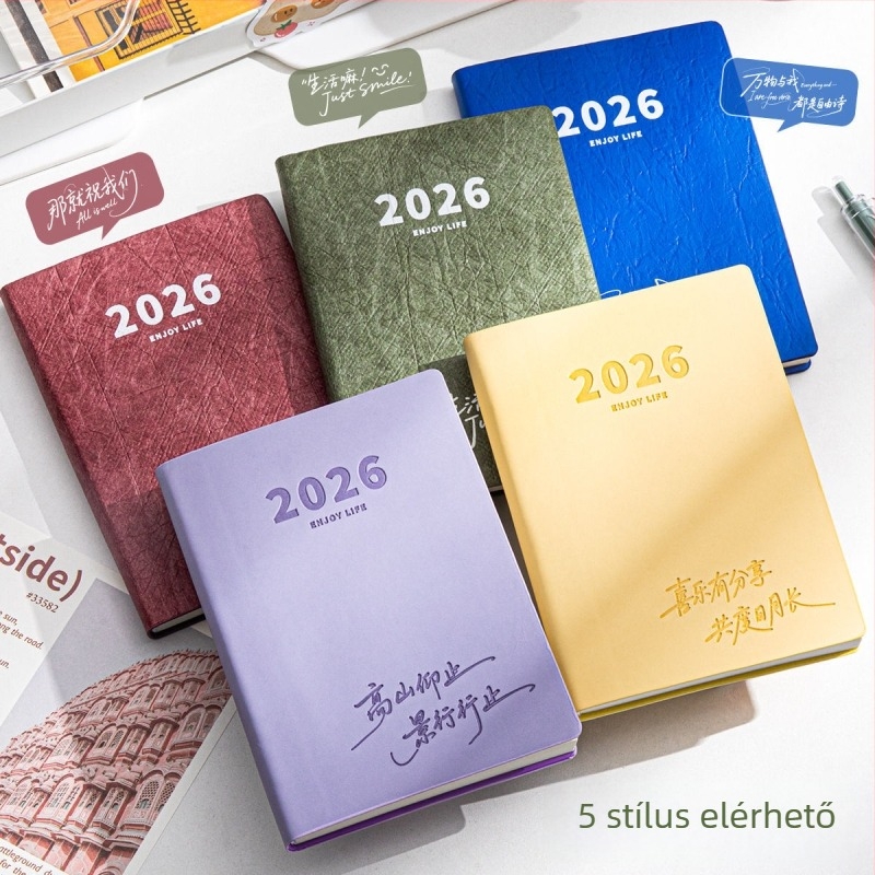 Notesz Four Seasons: hordozható zsebpláner a 2026-os évre, minimalist stílus, Dowling papír, 65 g, 100–200 oldal, kötés ragasztással és cérnával