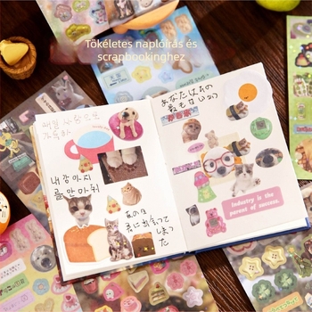 Kollázs matricás könyv antik stílusú motívumokkal, bevont papír, UV nyomtatás, unisex, Yu xian