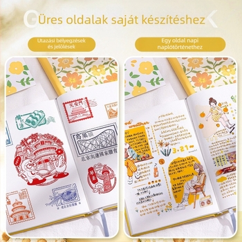 A5-ös olajfestmény jegyzetfüzet üres oldalakkal, Four Seasons márka, karton borító, ragasztott kötés, papír anyaga nyers fa pulpa, papírsúly 80 g/m², füzet stílus 19864248