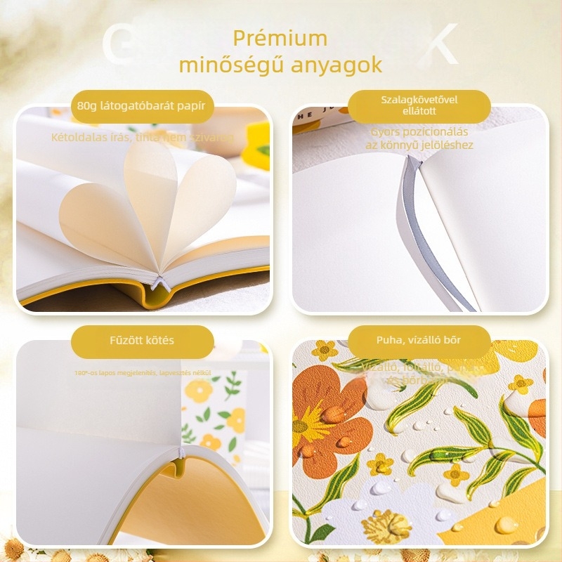 A5-ös olajfestmény jegyzetfüzet üres oldalakkal, Four Seasons márka, karton borító, ragasztott kötés, papír anyaga nyers fa pulpa, papírsúly 80 g/m², füzet stílus 19864248