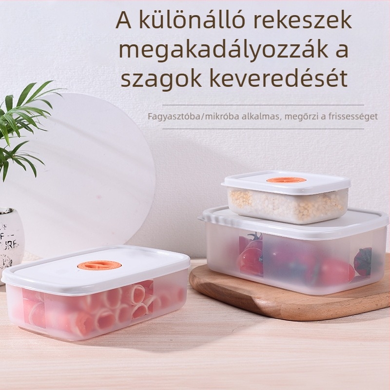 Zárt élelmiszer-tároló doboz fedéllel, hordozható PP tartó knédli számára, fagyasztó- és mikrohullámú sütő kompatibilis
