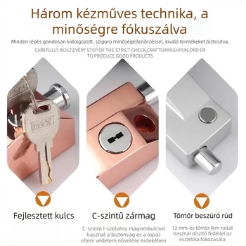 Type A Padlózár Üvegezett Ajtóhoz, Alumínium Ötvözet, Elektróplakált, Beronsel