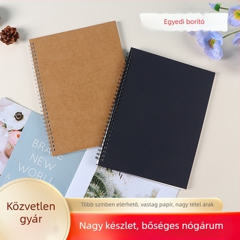 Kraft papír spirálfüzet egyéni logóval, cserélhető betétekkel, 50 oldal, 100 g papír