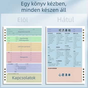 Utazási napló és útiterv, hordozható, kompakt jegyzetfüzet