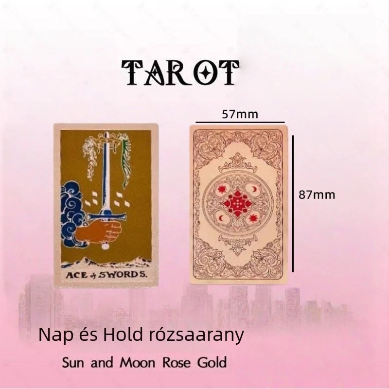 Tarot kártyák – műanyagból; márka: Gold foil tarot cards; társasjáték-kártyák; csomagolás: színes doboz