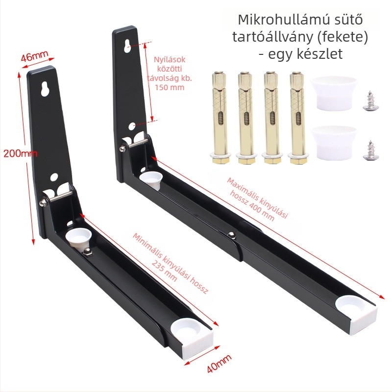 Fali mikróállvány teleszkópos összehajtható kivitelben, rozsdamentes acél, modell 2025.1.18, modern minimál stílus