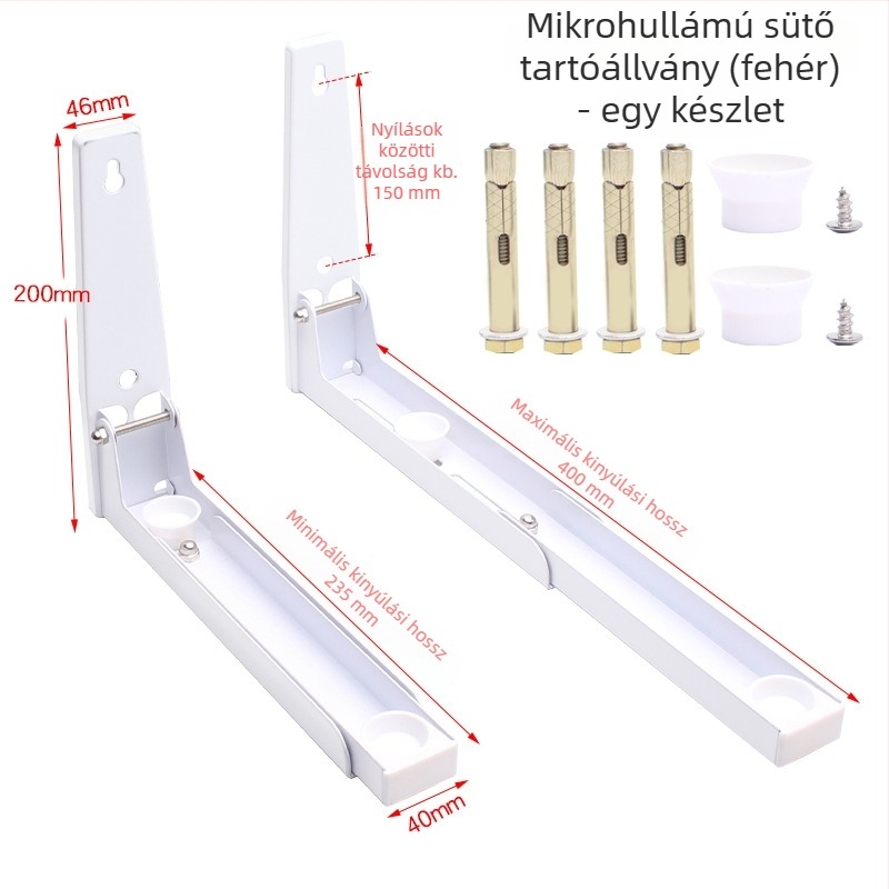 Fali mikróállvány teleszkópos összehajtható kivitelben, rozsdamentes acél, modell 2025.1.18, modern minimál stílus