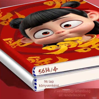 A5 jegyzetfüzet PVC borítóval, spirálkötés, 56 oldal, Dowling 80 g papír, Nezha téma, aranyos japán/koreai stílus