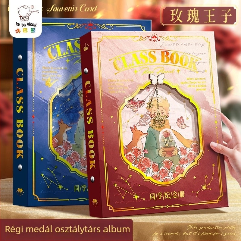 Kappa bear lazán lapozható osztálytársi rekordkönyv, hatodikos ballagási album, DIY címjegyzék és fénykép album, PVC borító