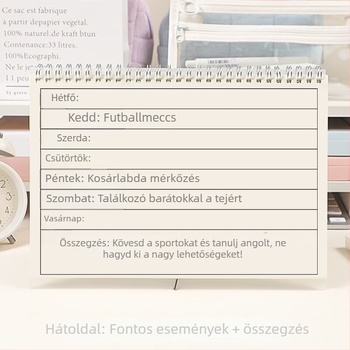 Hetes terv és naptár jegyzetfüzet, spirálkötés, PP borító, Forest papír, 120 oldal