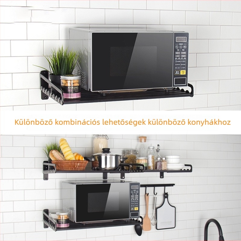 Fali konyhai polc, repülőgép-alumínium, egyetlen polc, skálázható, modern minimál stílus, terhelhetőség 100