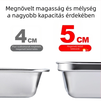 304 rozsdamentes acél ebédes doboz, termoszigetelt, három, négy vagy öt rekesz, négyszögletes, csattal és fogantyúval