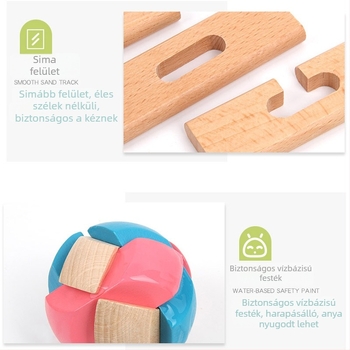 Kongming Lock Luban Ball készlet – Kilenc összefűzött gyűrűs puzzle, Lerth, 4–6 éveseknek