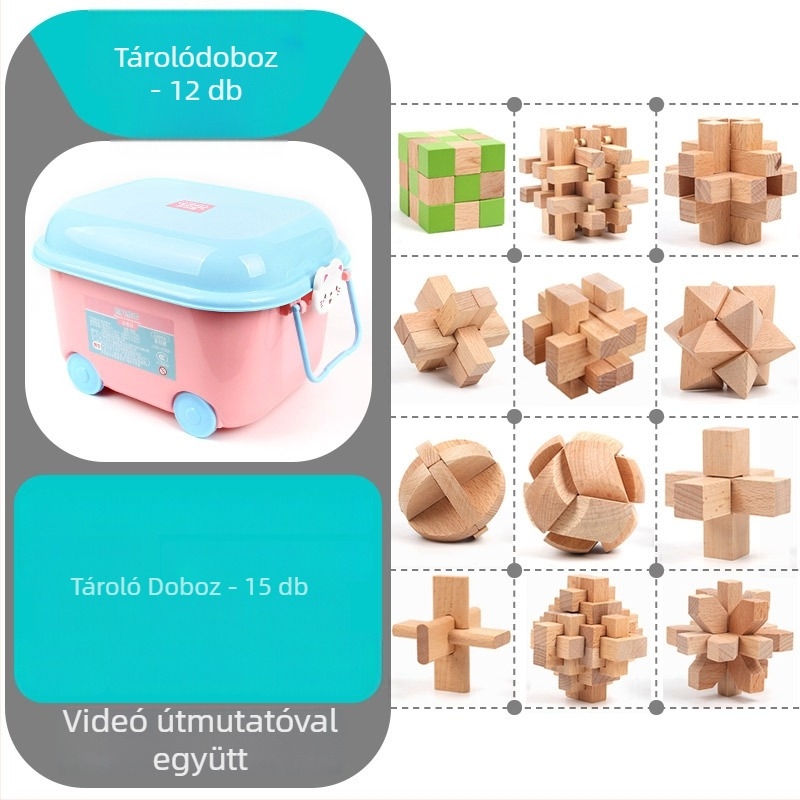 Kongming Lock Luban Ball készlet – Kilenc összefűzött gyűrűs puzzle, Lerth, 4–6 éveseknek