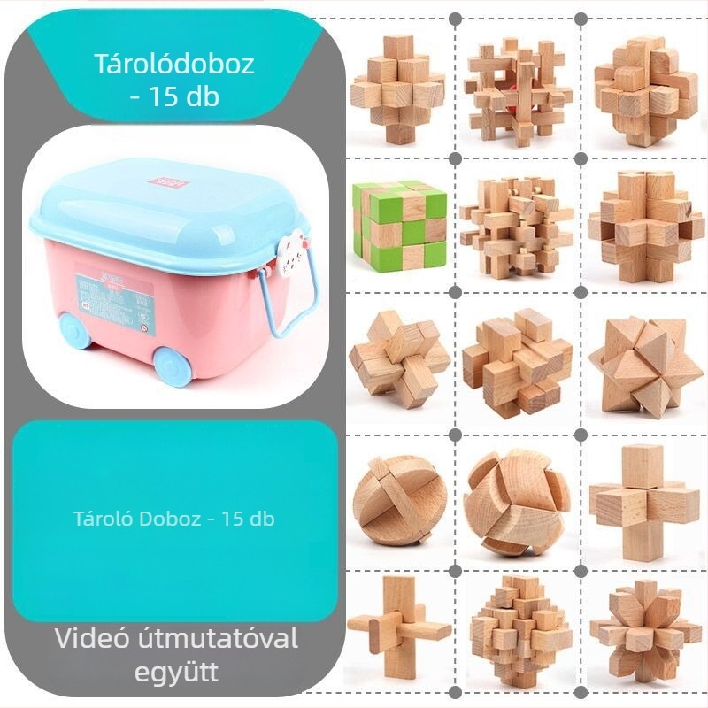 Kongming Lock Luban Ball készlet – Kilenc összefűzött gyűrűs puzzle, Lerth, 4–6 éveseknek