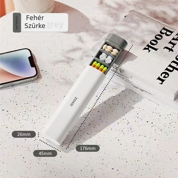 Hordozható heti tabletta tartó, napi három adagra osztva, kompakt zárható utazáshoz