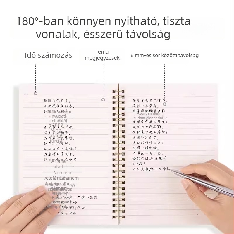Deli LA560 spirálfüzet kraftpapír borítóval, modell LA560-06, 60 oldal, 70 gsm papír