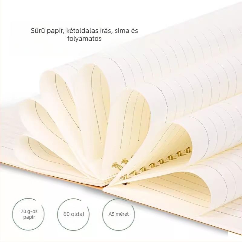 Deli LA560 spirálfüzet kraftpapír borítóval, modell LA560-06, 60 oldal, 70 gsm papír