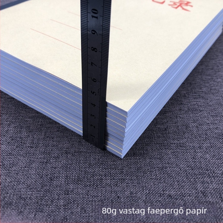 Pventer márkájú jegyzőkönyv, ragasztó kötés, papírtok, cellulóz alapú papír, egységsúly 155 g