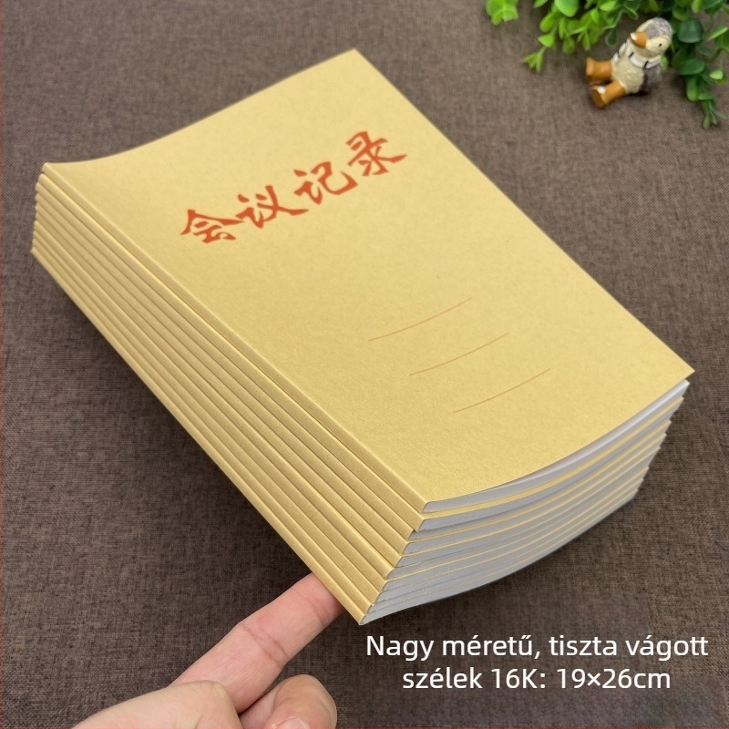 Pventer márkájú jegyzőkönyv, ragasztó kötés, papírtok, cellulóz alapú papír, egységsúly 155 g