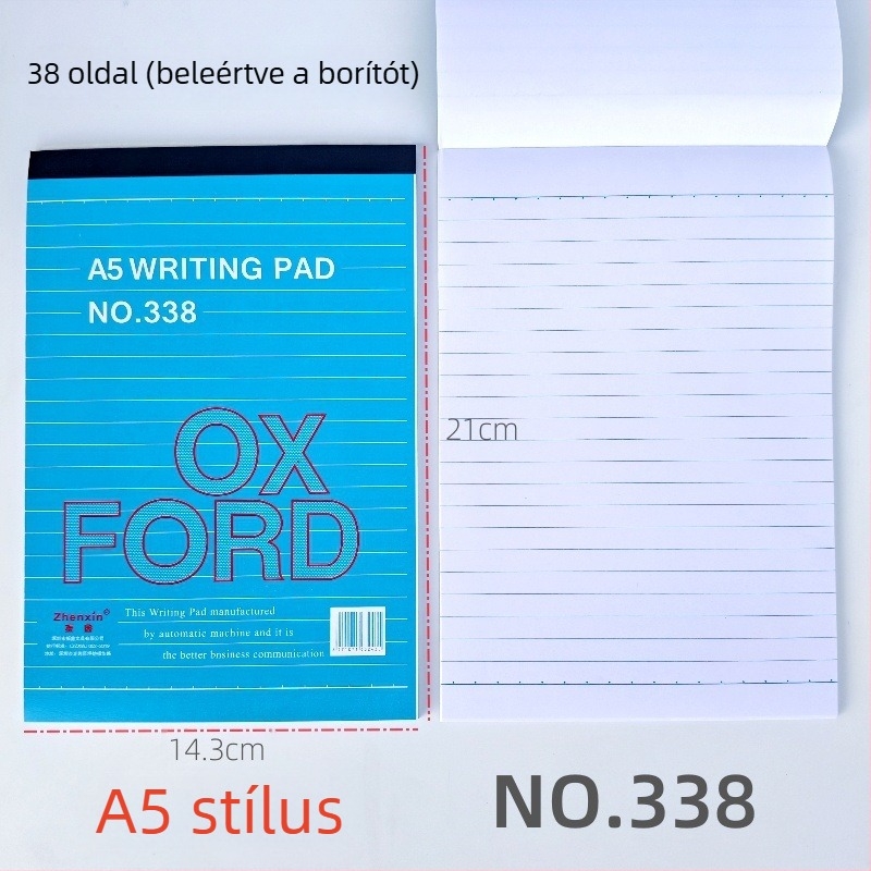 Zhenxin jegyzetfüzet, kötés vezeték nélküli, 36 oldal, 60 gsm papír, üzleti iroda stílus