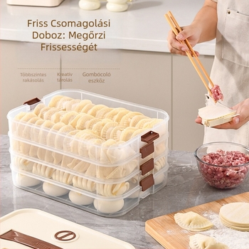 Gombóc tároló doboz – élelmiszer-minőségű műanyag, légmentes, fagyasztóálló, hordozható (élelmiszer-minőségű műanyag; légmentes; fagyasztóálló; hordozható)