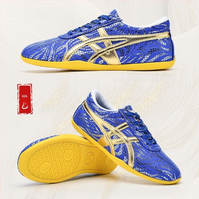 Wushu edzőcipő, uniszex, Microfiber bőr felső rész, tehénín-ín talppal, alacsony sarok 1–3 cm, légáteresztő, könnyű, csúszásmentes beltéri fitneszcipő