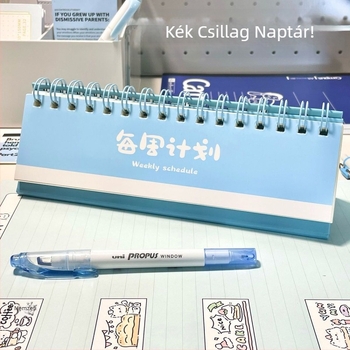 PP borítóval ellátott asztali naptár és tervező, loose-leaf kötés, Dowling papír 40 g, 120 oldal, kreatív stílus.