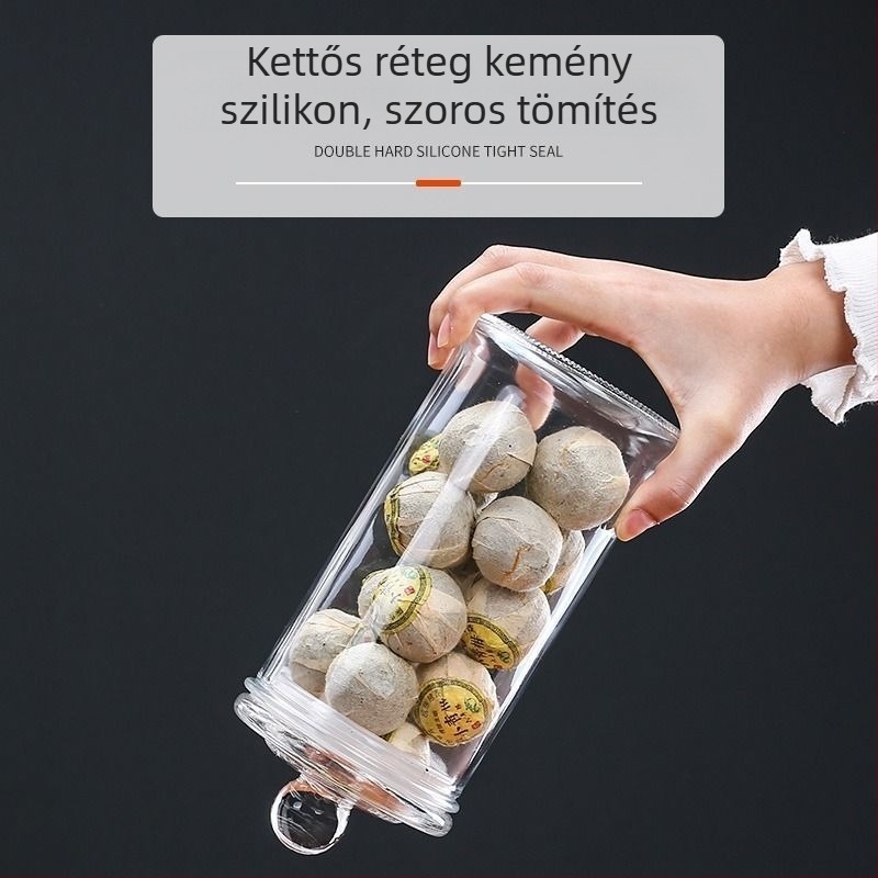 Kerek üveg zárható edények – nedvességálló tárolók teához és fűszerekhez, konyhai tárolás