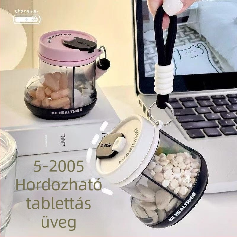 Gyógyszeres doboz 8635 — ABS+PC zárható, 2L kapacitás, hordozható otthonra és utazáshoz