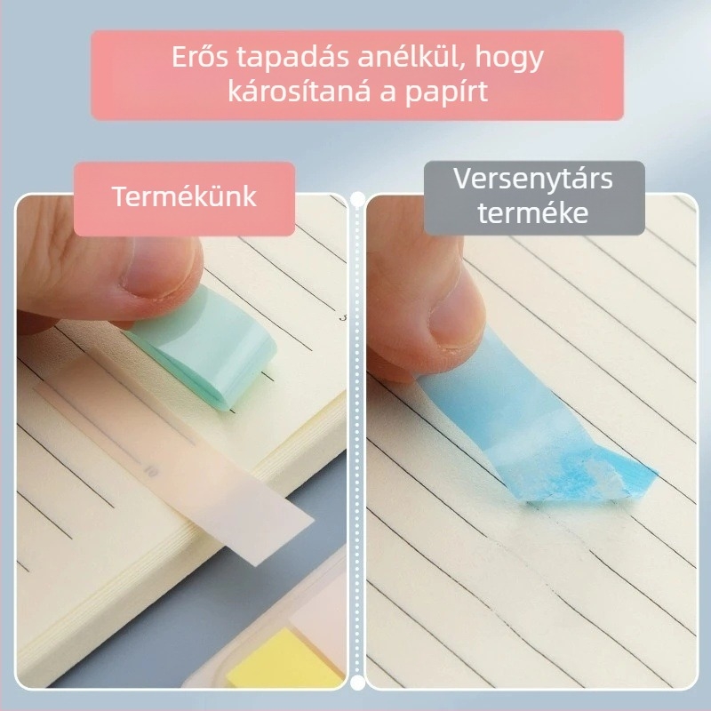 Friendly ragasztós műanyag könyvjelzők és jegyzetek átlátszó indexcímkékkel, írhatók