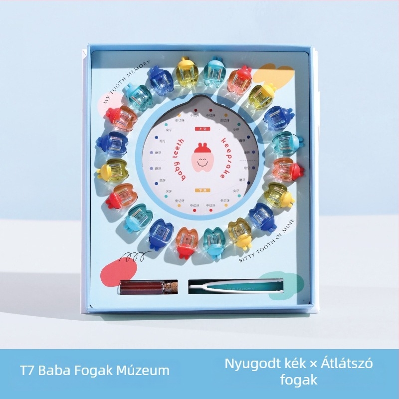 Gyermekek emlékdoboz tejfogaknak – tároló a tejfogak és babahaj gyűjteményéhez, papíralapú