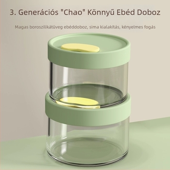 Üveg ebédes doboz, boroszilikát üveg, mikrohullámú sütőben használható, 501–800 ml űrtartalom, zárható fedél