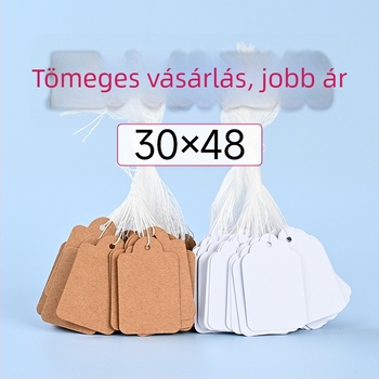 Tehénbőr ajándékcímkék zsinórral, üres papírcímkék kézzel írt üzenetekhez