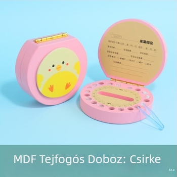 Tejfogak emlékdoboza gyerekeknek — fa anyagú, első fogak tárolására szolgáló doboz