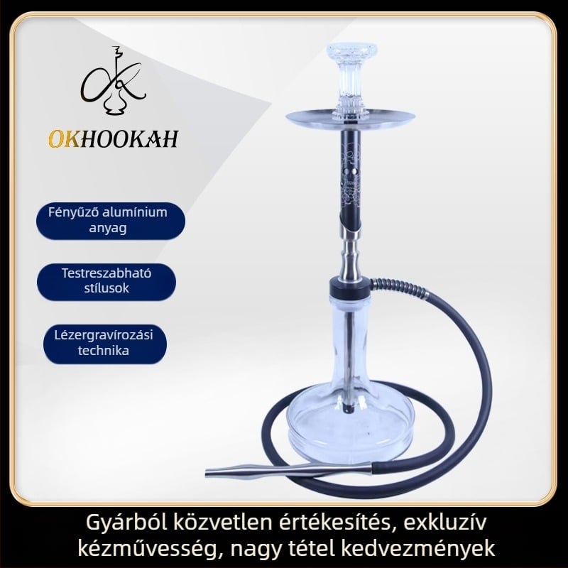 Alumínium hookah készlet, modern minimalista stílus, logó nyomtatás elérhető, testreszabható, 4-es csomagolás