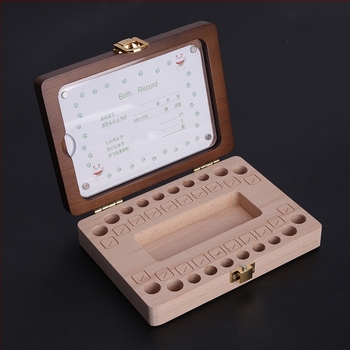 Fa tejfog-emlékdoboz fiúknak és lányoknak, köldökzsinór és babahaj gyűjteményével
