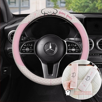 Kaiade Pamut és vászon vállpárnák biztonsági öv-re, rajzolt kölyökkutya mintával, kényelem egész évben