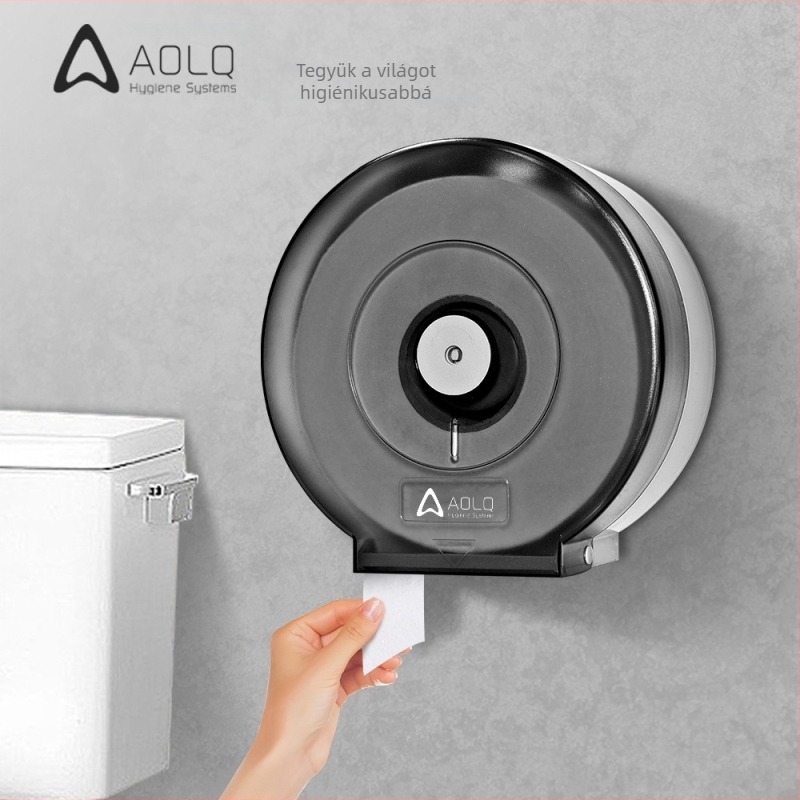 Fali tartó toalettpapír tekercshez – ABS, AQ-507, vízálló és többfunkciós, 12 db