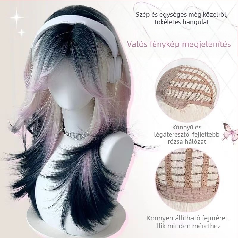 Paróka (Koreai stílus, ferde frufru, Modell YJ230, hőálló rostok)