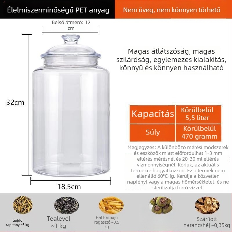 Élelmiszerbiztonságos műanyag tárolóedény, koreai stílusban