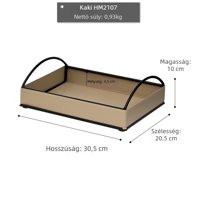 Asztali tároló doboz, vasból készült kivitel, HM2107, 1 L kapacitás, Rear Wood