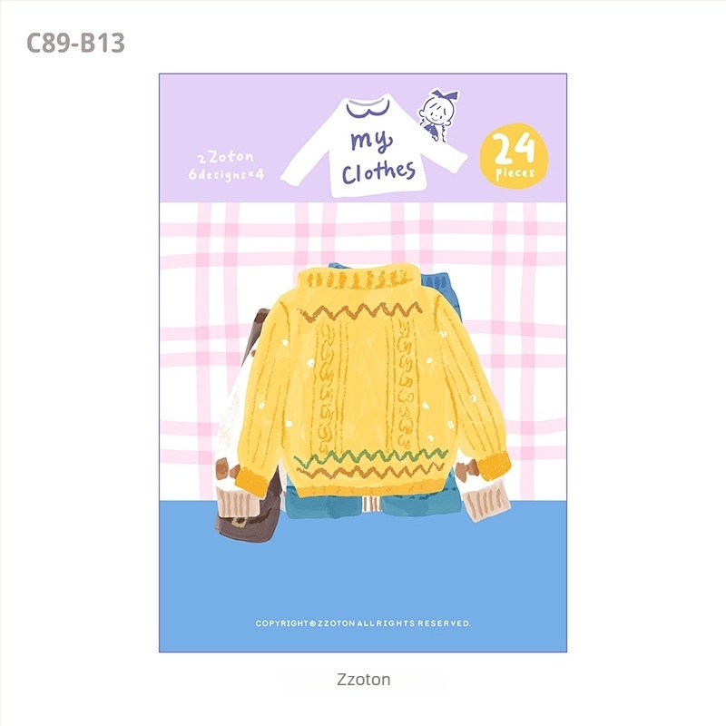 Dekoratív jegyzetek a naptár belső oldalaihoz, Olajpasztell sorozat: ruhák ölelése; Anyag: papír; Stílus: modern minimalizmus; Gyártási eljárás: nyomtatás