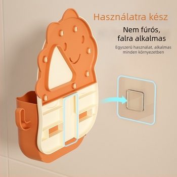 Falra szerelhető fürdőszobai tároló doboz, fedél nélküli, PP anyagú, többfunkciós