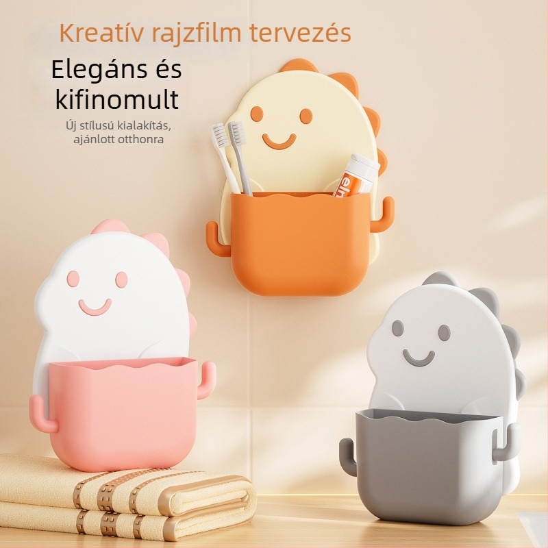 Falra szerelhető fürdőszobai tároló doboz, fedél nélküli, PP anyagú, többfunkciós