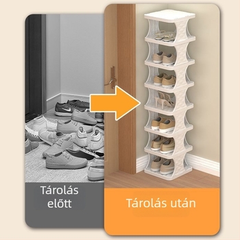 Egyszerű, többemeletes cipőállvány otthonra és bejárathoz; cipő tároló szekrény kollégiumokhoz és albérletekhez; minimalist tároló polc