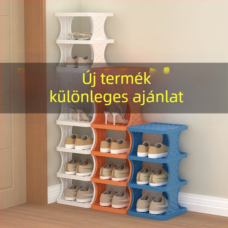Egyszerű, többemeletes cipőállvány otthonra és bejárathoz; cipő tároló szekrény kollégiumokhoz és albérletekhez; minimalist tároló polc
