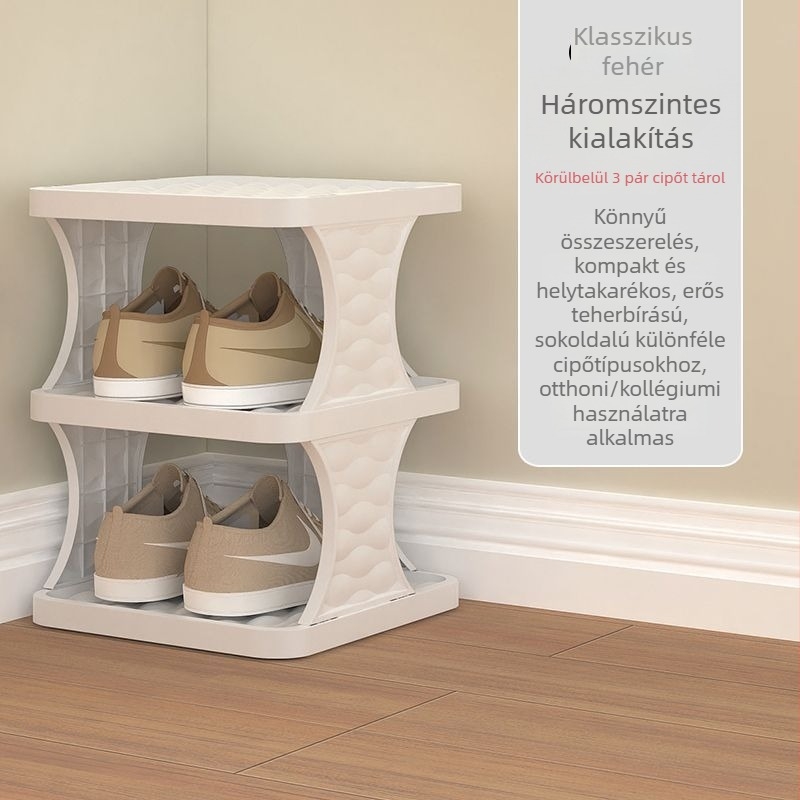 Egyszerű, többemeletes cipőállvány otthonra és bejárathoz; cipő tároló szekrény kollégiumokhoz és albérletekhez; minimalist tároló polc